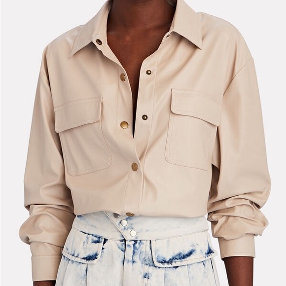 INTERMIX Tops - Intermix Joan Faux Leather Shirt